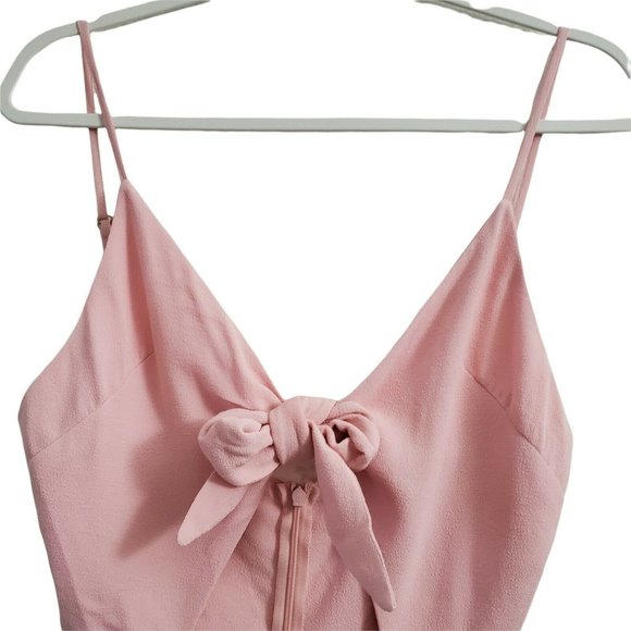 Flynn Skye Bri Mini Dress Large Pink Cut Out Front Tie Barbiecore Sleeveless NEW - Picture 6 of 12